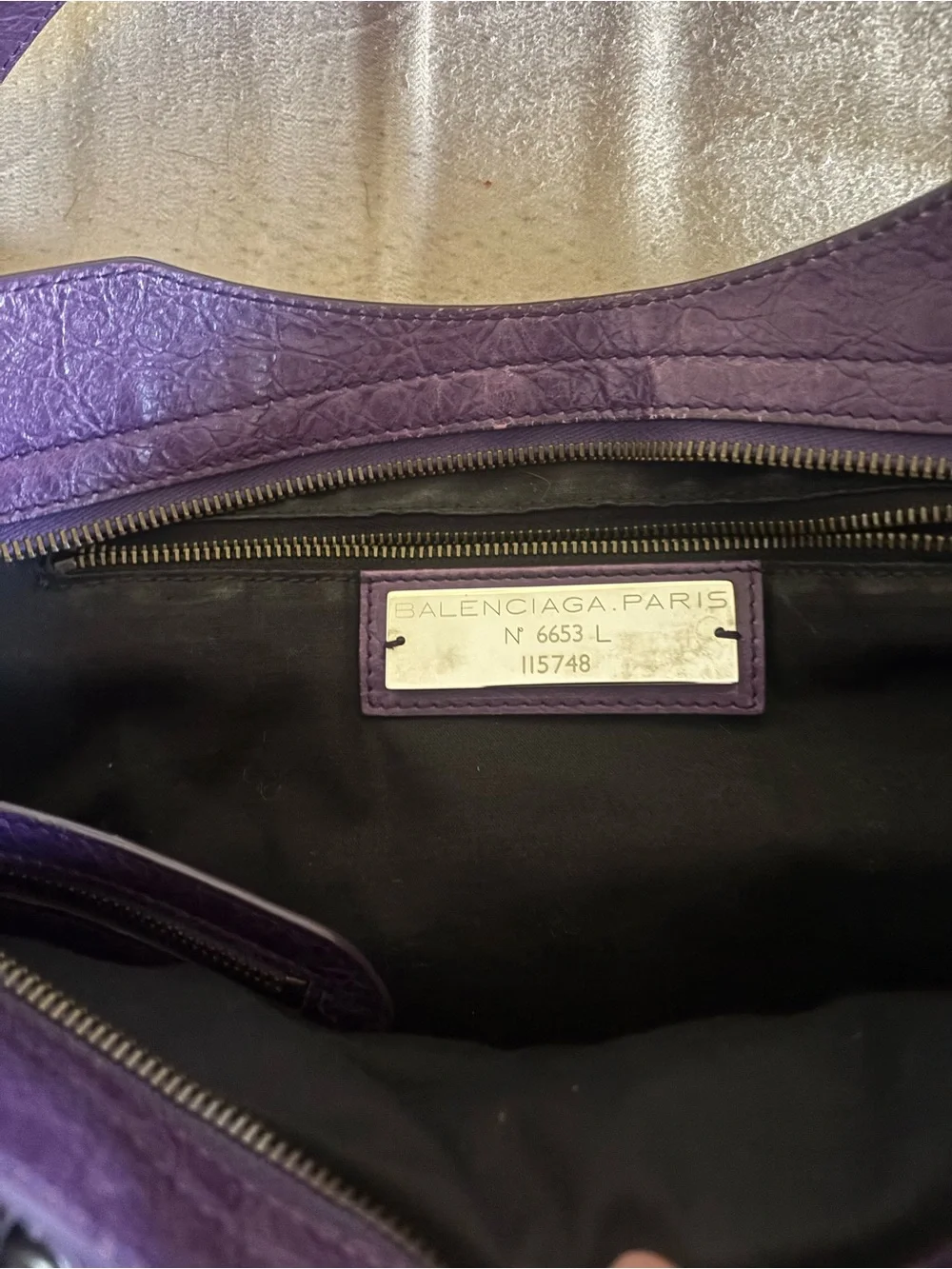 Vintage Balenciaga Raisin/ Violet Leather Purple Classic City Bag